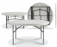 Optima - Tavolo rotondo per riunioni, colore: grigio chiaro, diametro 100 cm  : : Casa e cucina