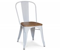 "Virginia" Metal Chair-Wood Seat