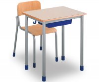 CC1143 Single-seater School Desk with Plastic Undertop