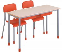 CC1144 Two-seater School Desk with Plastic Undertop